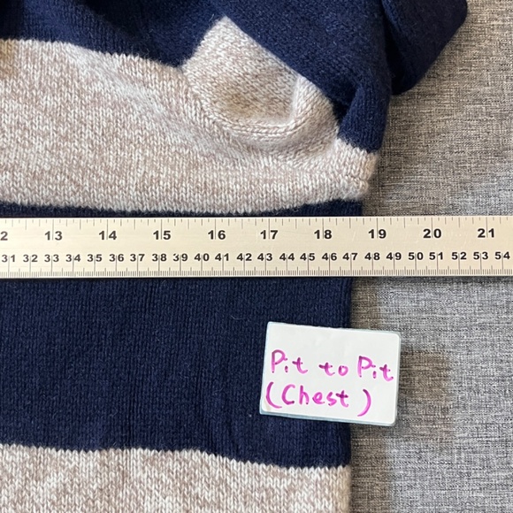 Brooks Brothers 100% Wool Zip Pullover Sweater - Men's Size M - Blue Tan - Picture 6 of 9